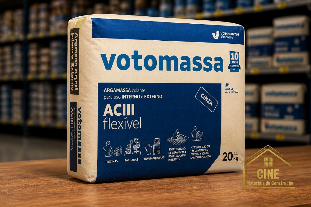 Saco de argamassa ACIII flexível Votomassa de 20kg