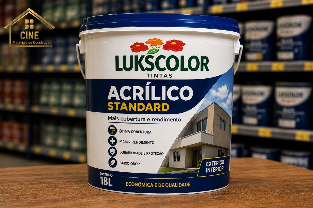 Balde de tinta acrílica Lukscolor de 18 litros
